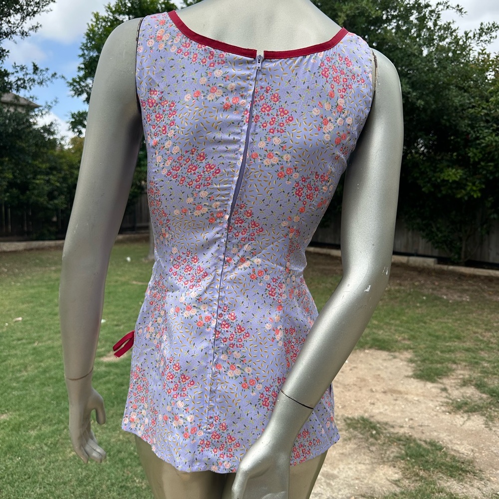 Vintage 80’s Custom Made Floral Tennis Dress -XS 🎾 - Picture 3 of 4